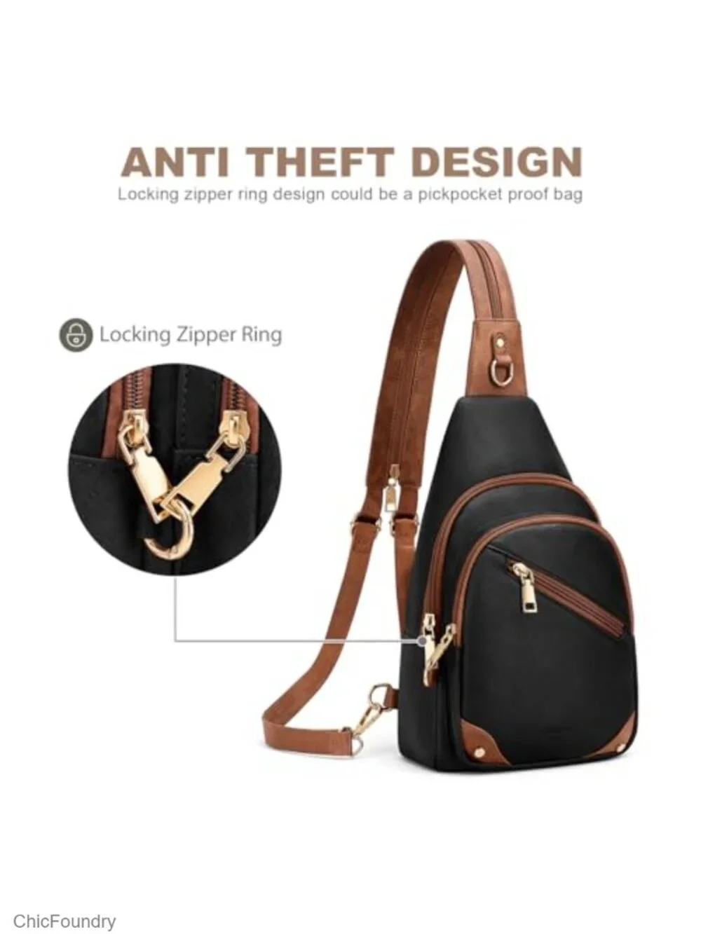 RFID Anti Theft Convertible Sling Backpack Crossbody Purse